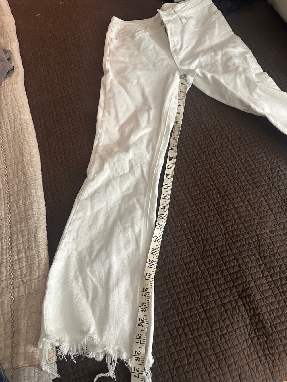 Vervet 25 White Frayed Hem kick Flare Jeans - Picture 4 of 5